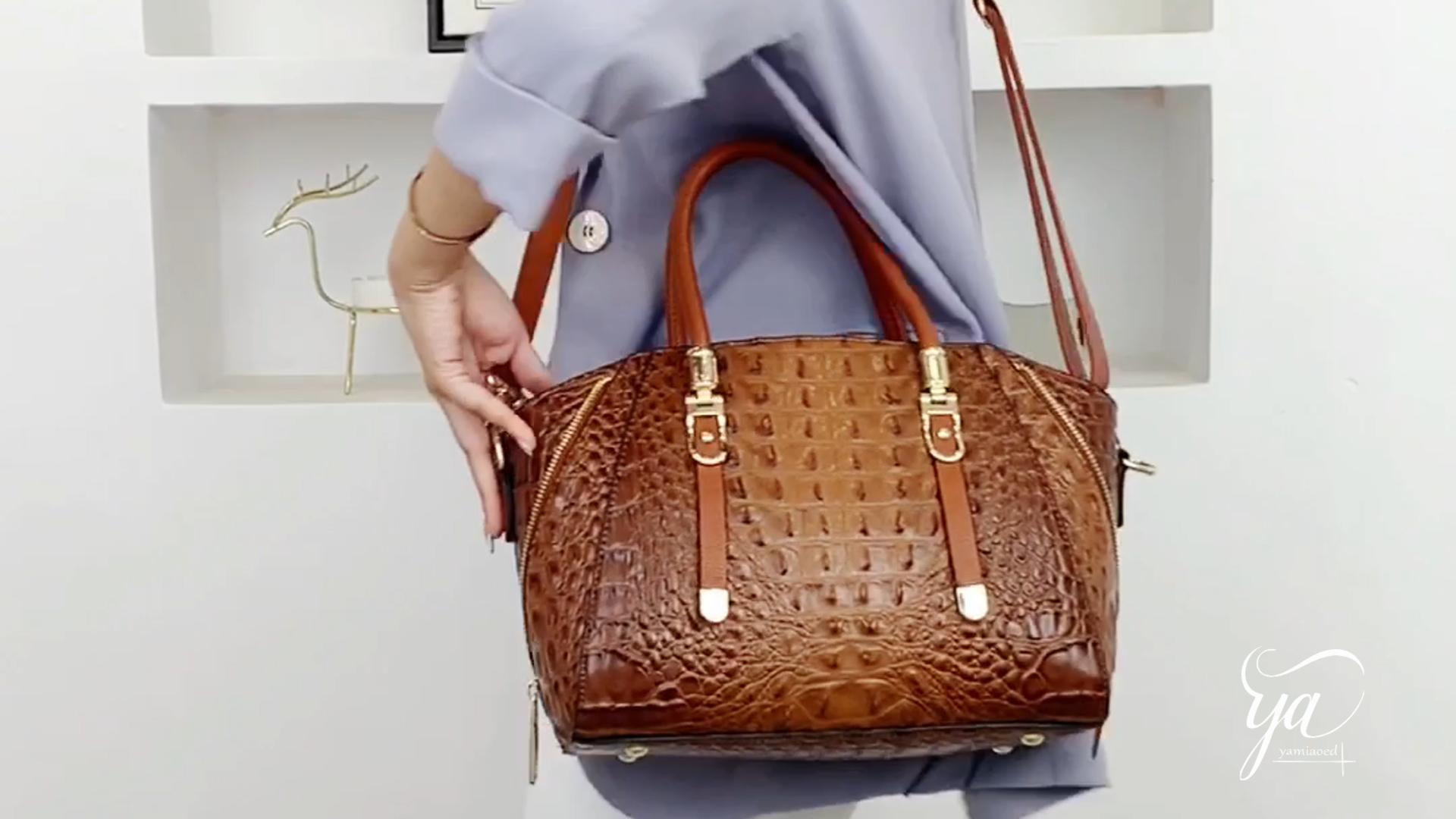 Bolso de cuero grande para mujer con correa de hombro miniatura 7