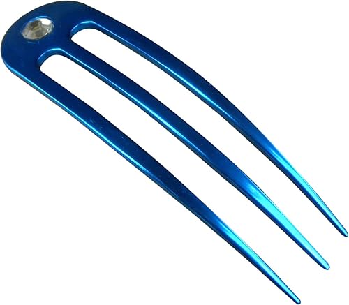 Miniatura 7 de Una horquilla de pelo de tres puntas de aluminio anodizado 4.9 pulgadas curvada irrompible impermeable con FPL de 4 pulgadas (marrón)