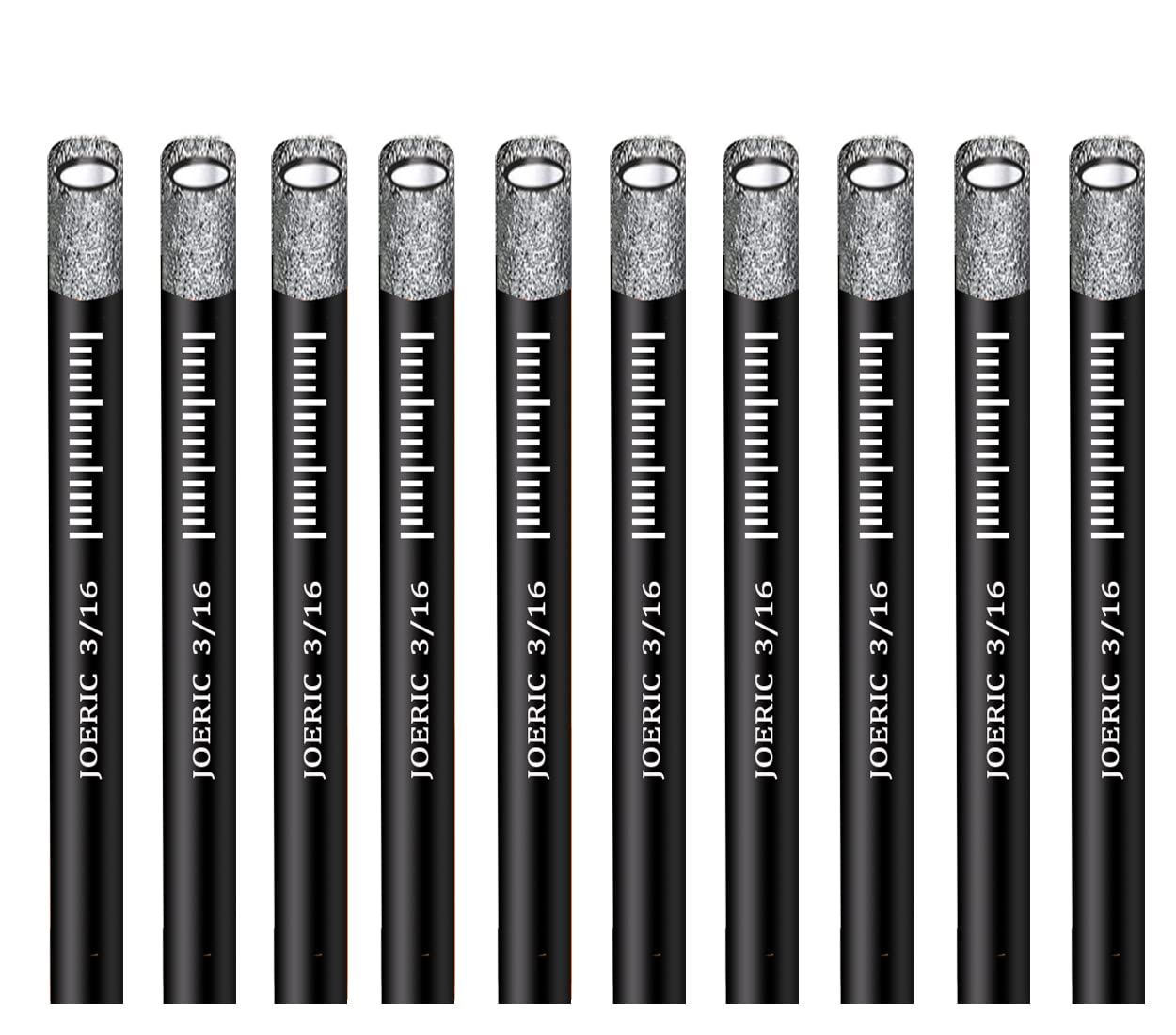 Black Dry Diamond Bits Set, 10 PCS 3/16" 5mm Diamond Hole Saw Kit with Storage Bottle for Granite Marble Tile Ceramic Stone Glass Hard Materials (Not for Wood) Round Shank