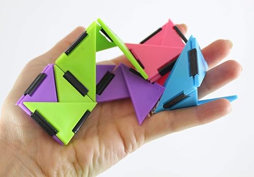 Miniatura 5 de Juego de 2 triángulos infinitos – Juguete mágico plegable sin fin – Voltear una y otra vez – Doblar y doblar formas locas rompecabezas – Añadir la