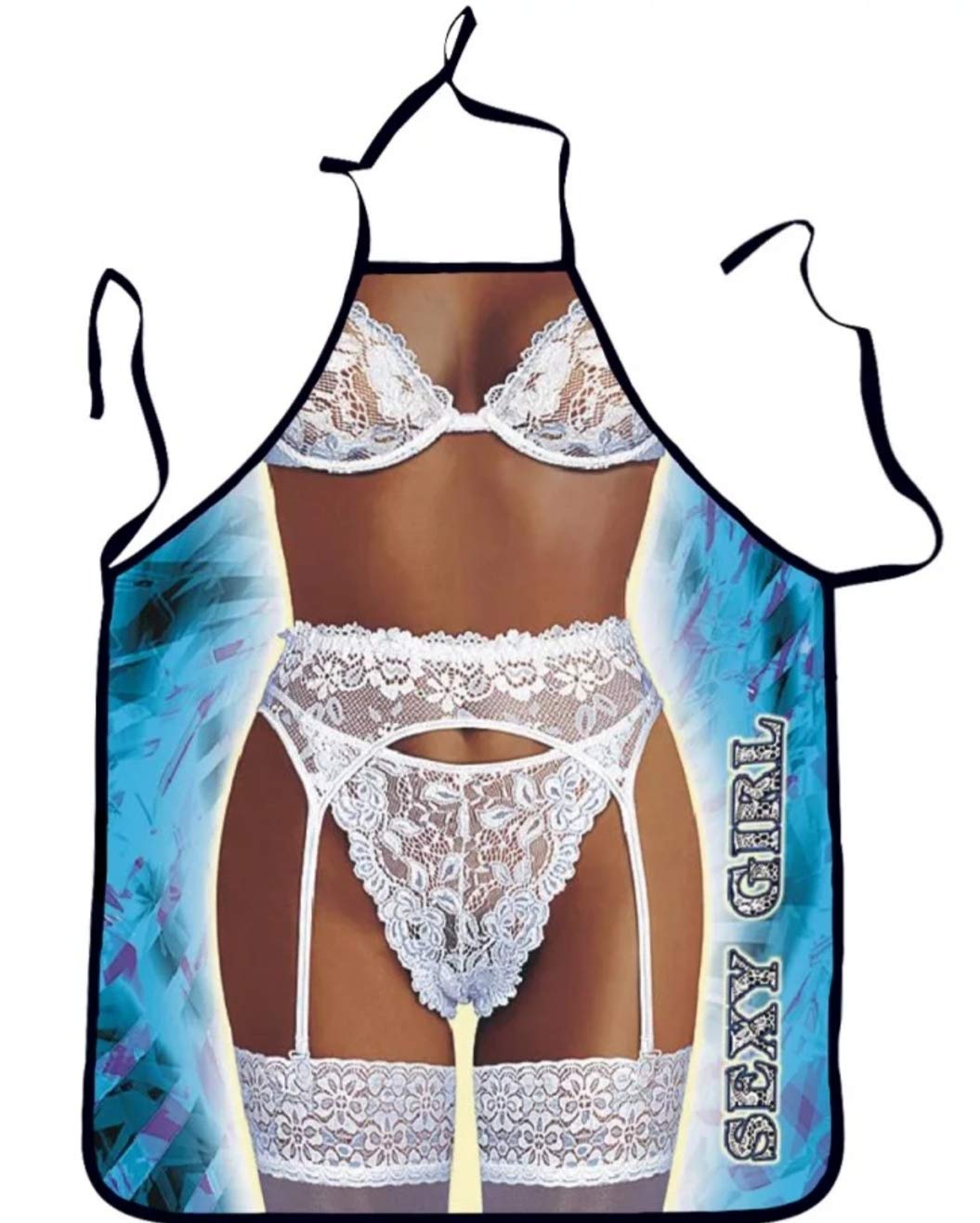 WOO GIRL Delantal de cocina con cinta para el cuello, impermeable, 73 x 57 cm