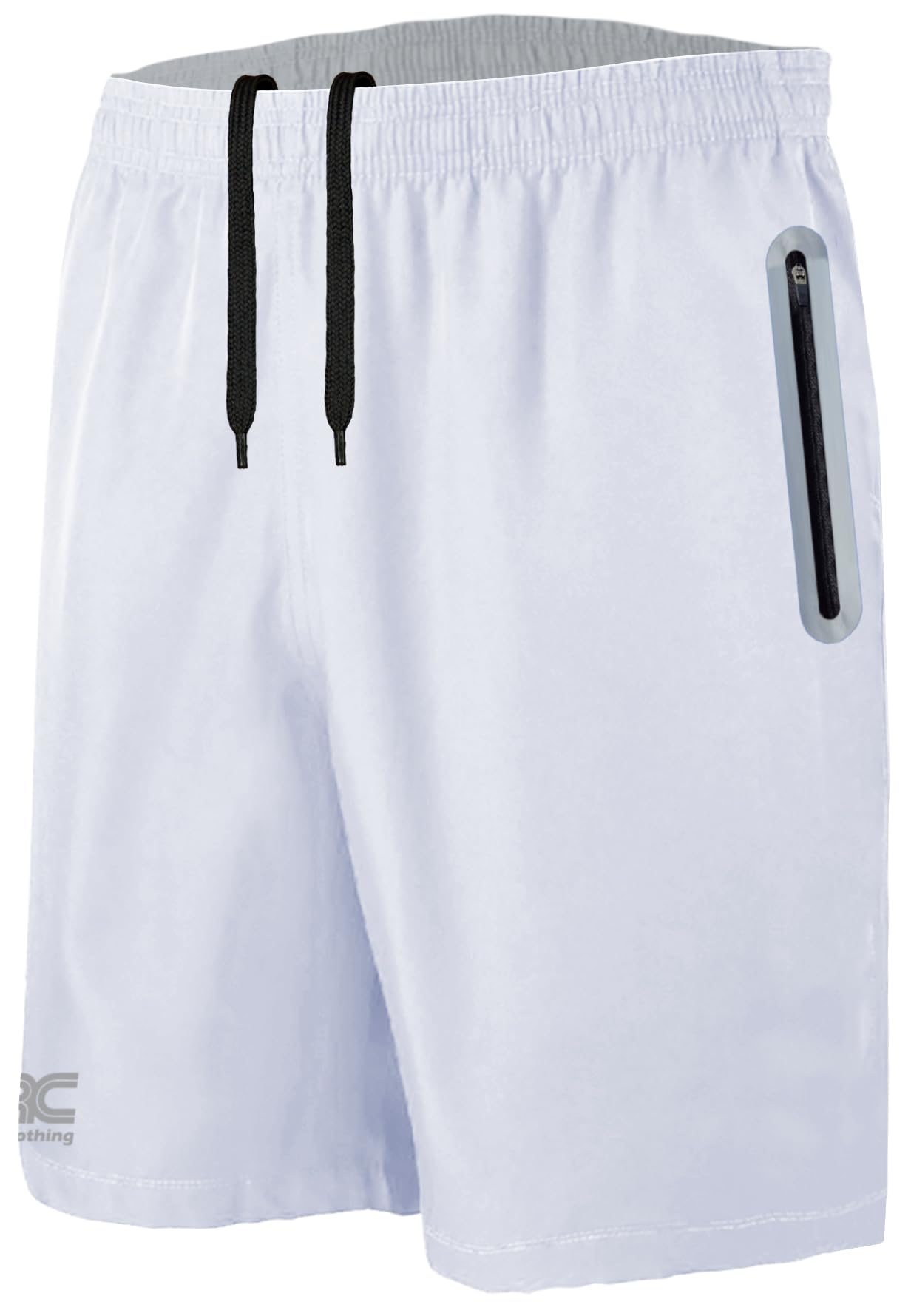 Jrc Just Royal Clothing Men's White Running Shorts With 2 Zip Pockets, Lightweight Shorts For Workout & Gym (, Xxl)