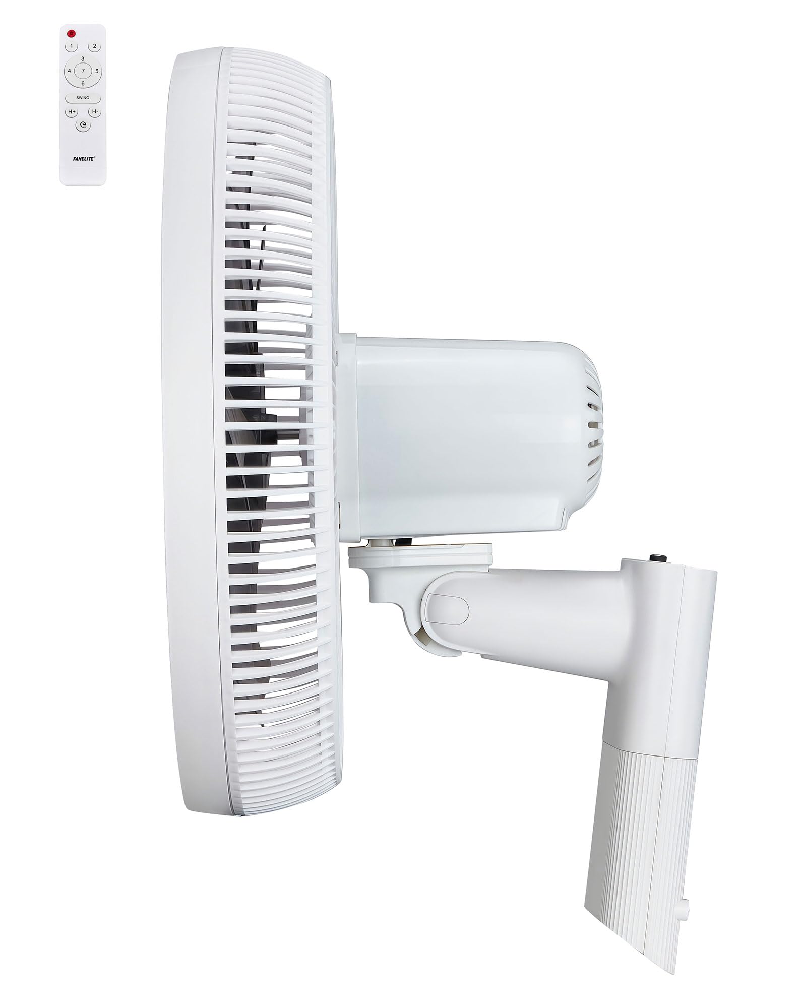 Fanelite - Ventilateur mural FW40-DC - Moteur DC - Diamètre 40 cm - 7 vitesses - Avec télécommande - Minuterie - Grille et hélice plastiques - Oscillant ou fixe - Installation facile - Silencieux