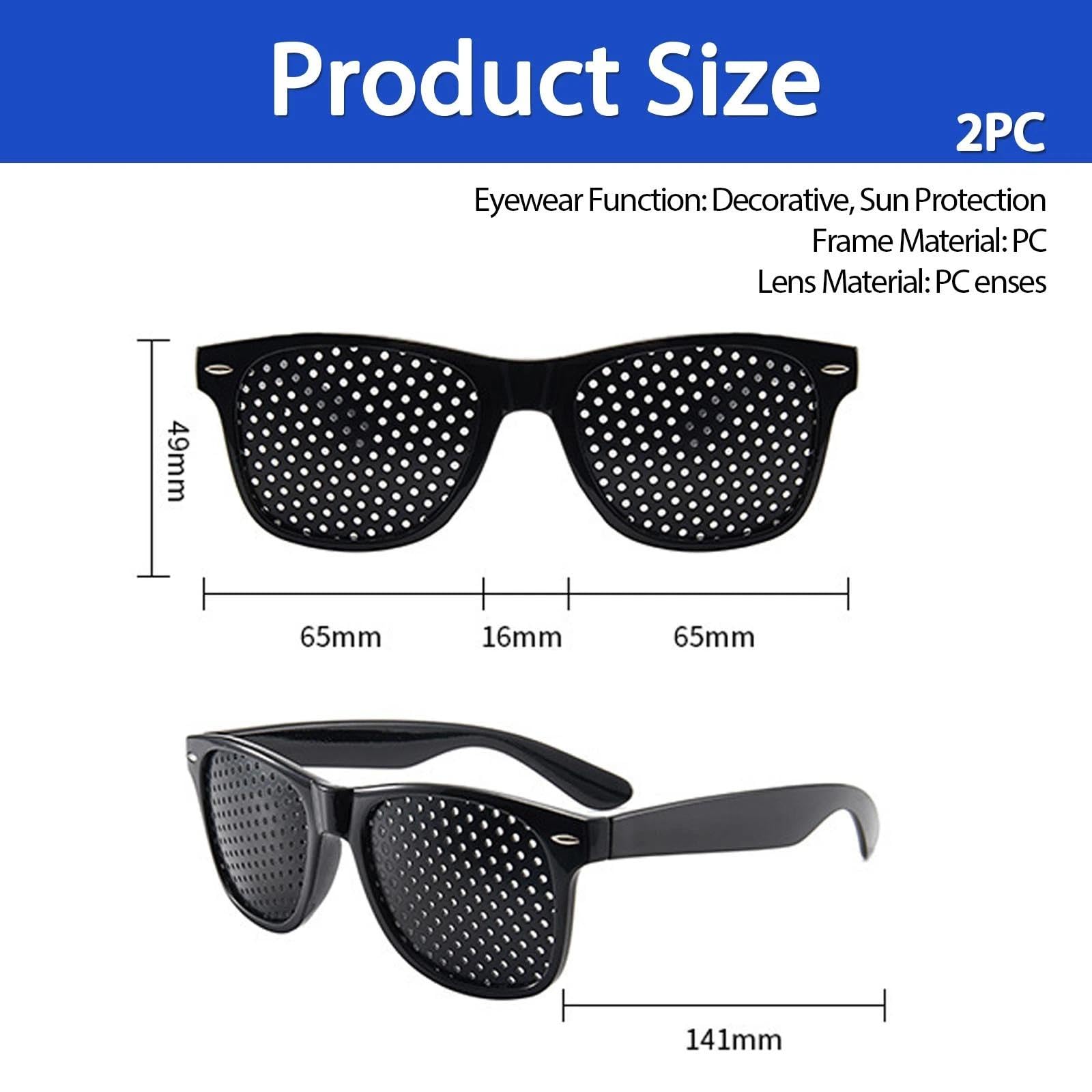 AXNKDH 2Pcs Pinhole Glasses Anti-fatigue Grid Glasses Foldable Temples Unisex Eye Training Vision Relaxation Strengthen Children Adult Use - Image 2