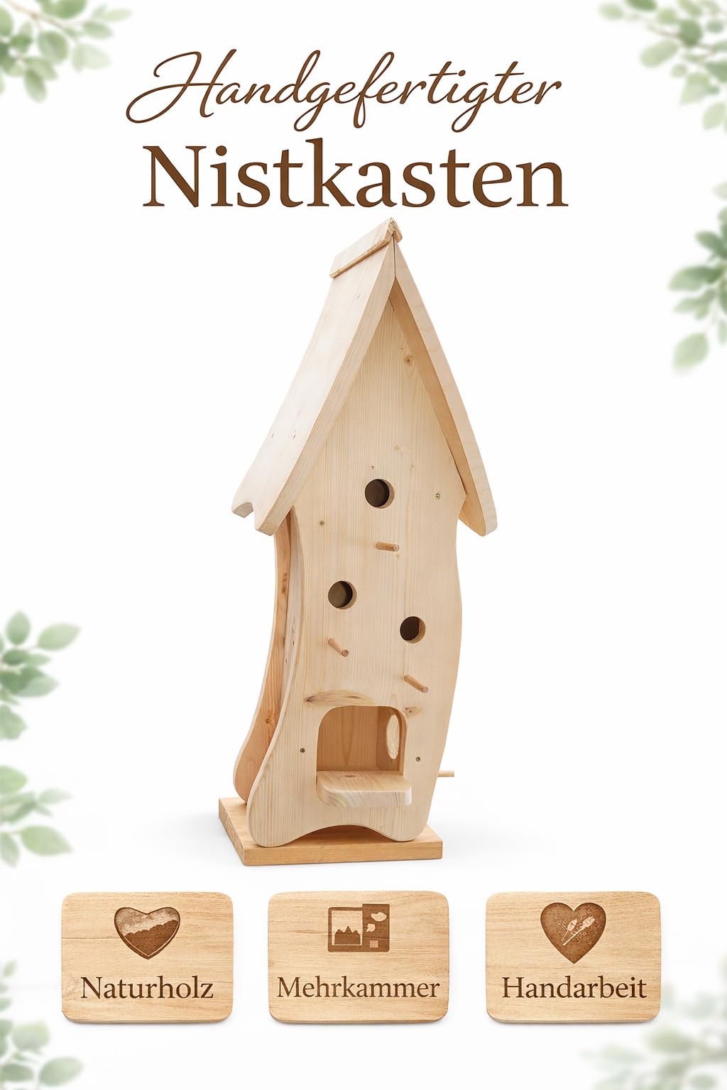 Nido XXXL (N4) decorativo en forma de casa con comedero de pájaros, con el procesamiento más limpio, decoración de jardín