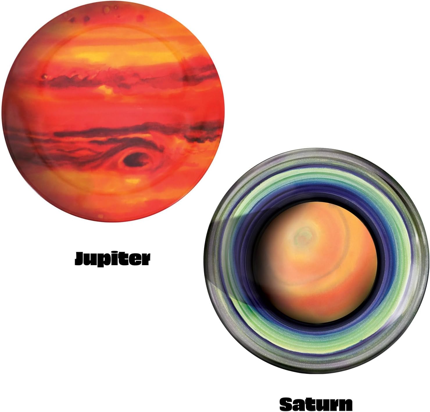 The Unemployed Philosophers Guild Planet Plates - 8" Melamine Astronomy Dessert Plates, Perfect for Appetizers and Snacks, Boxed Set of 8