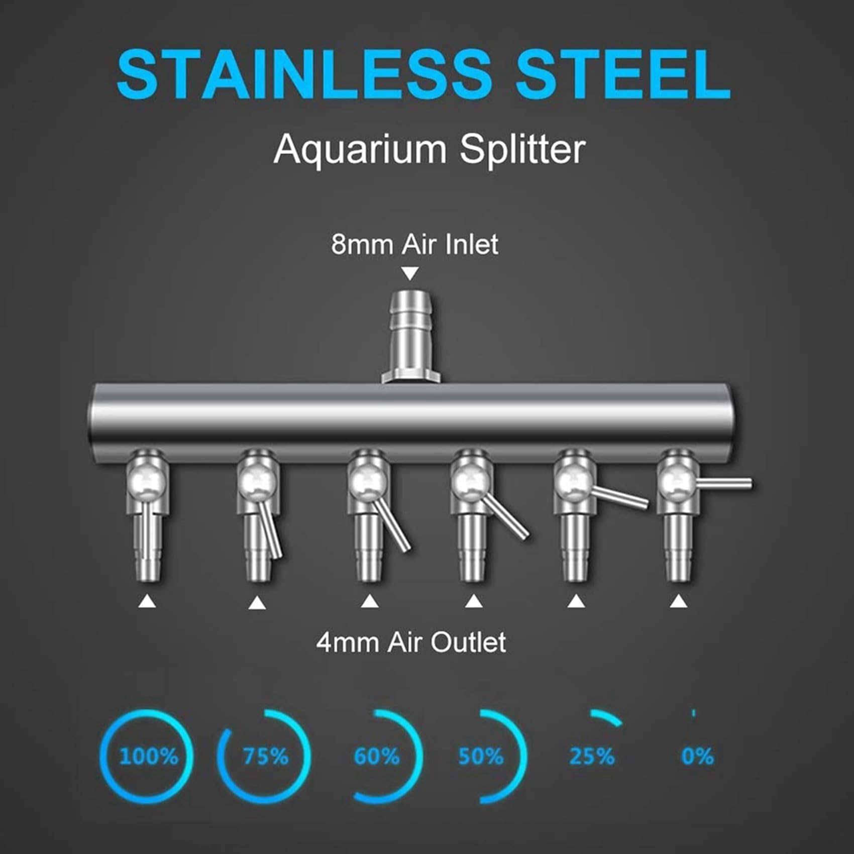 5X Aquarium Luft Fließen Verteiler Fisch Aquarium Luft Regel Ventil Sauerstoff Verteiler Fisch Aquarium Luft Pumpe Zubehör 6 Wege