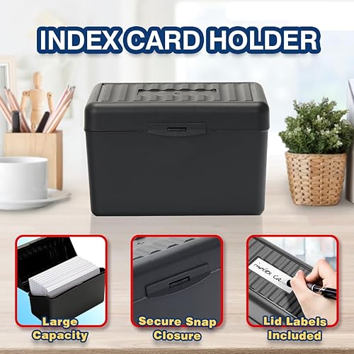 Miniatura 56 de H4D Tarjetero de índice de 3 x 5 con 100 tarjetas de índice a rayas pesadas y 25 divisores de plástico, verde lima