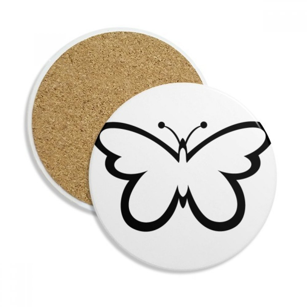 Papillon noir en céramique coaster absorbant contre traces eau et taches