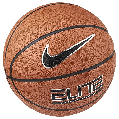 NIKE Women's Elite All-Court Basketball - Amber/Black/Metallic Silver/Black, Size 06