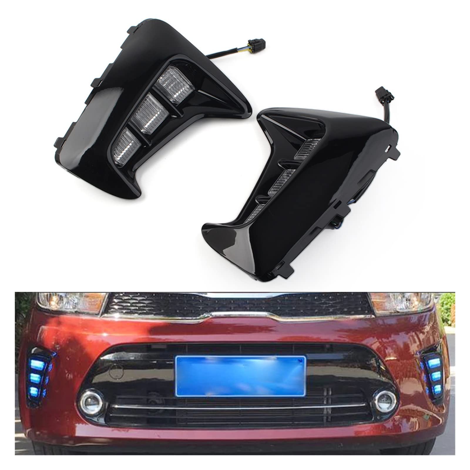 Blocchi luci antinebbia 2Pcs Car Daytime Running Light DRL Daylight Fendinebbia Indicatori Di Direzione Indicatore Per PEGAS 2018-2019