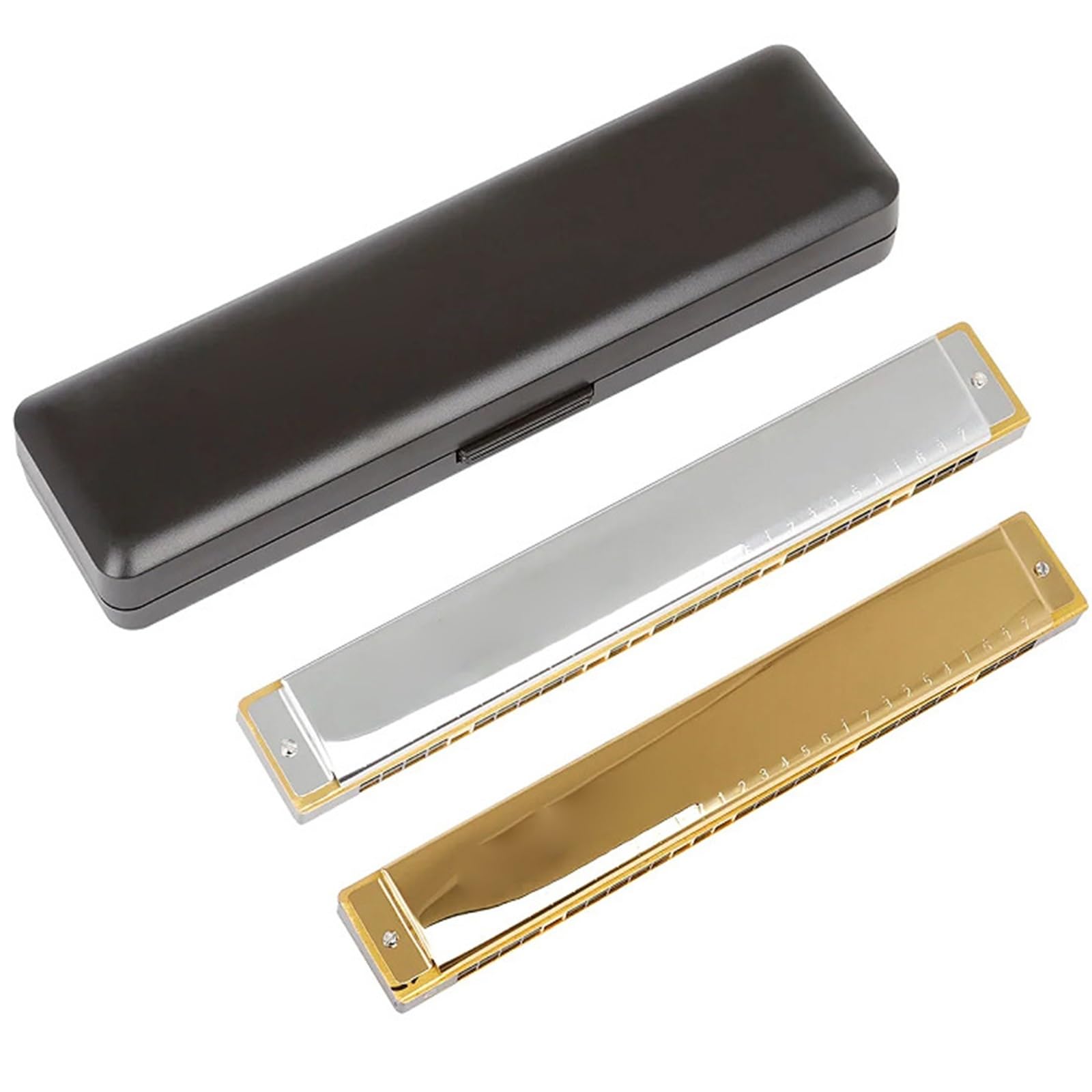Harmonijka ustna 10-otworowa 20 nutowa instrument dla początkujących Harmonijki(Gold)