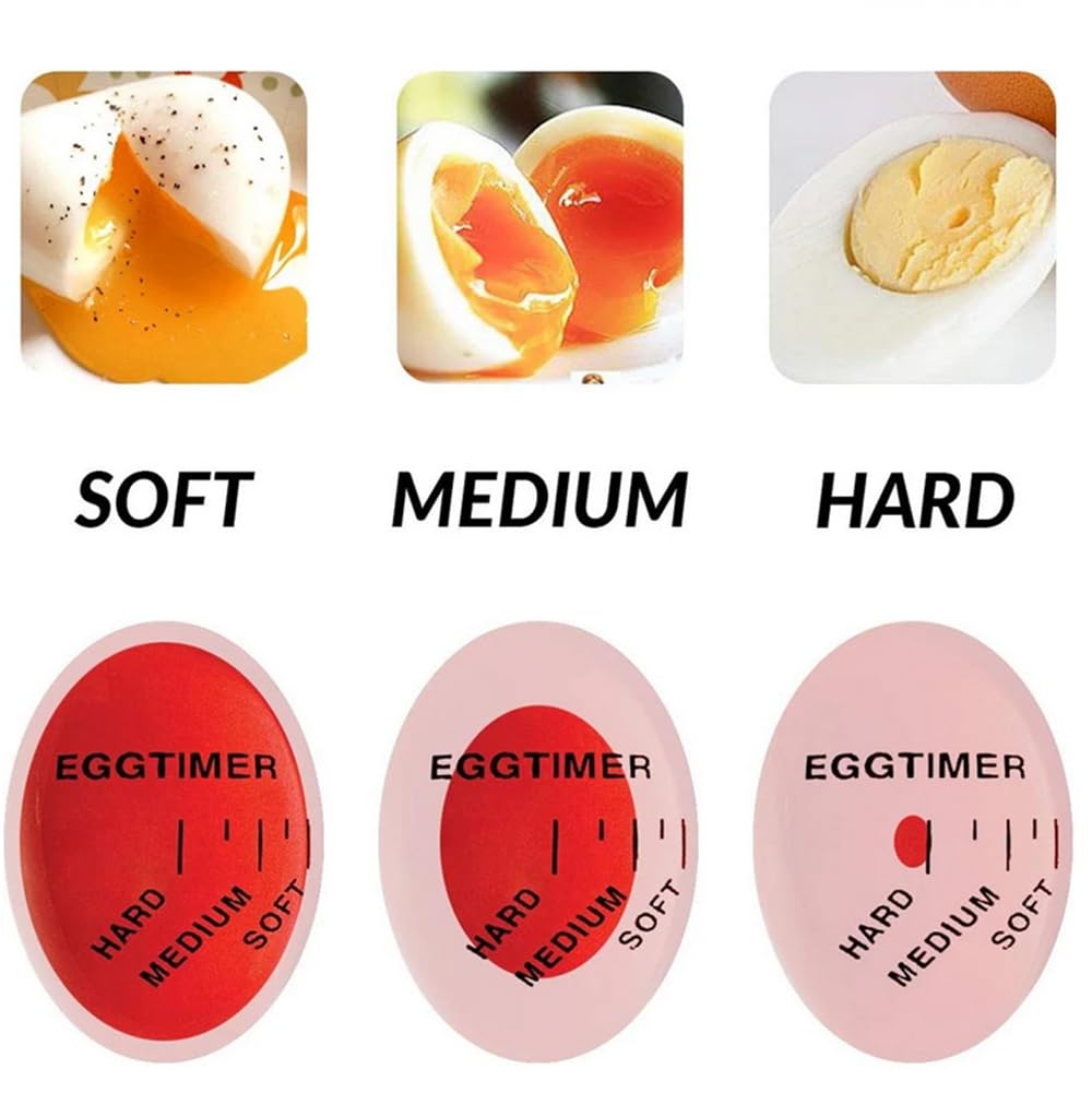 2 Pack Egg Timer Soft Hard Boiled Egg Timer That Changes Color When Done - Reusable Perfect Egg Timer