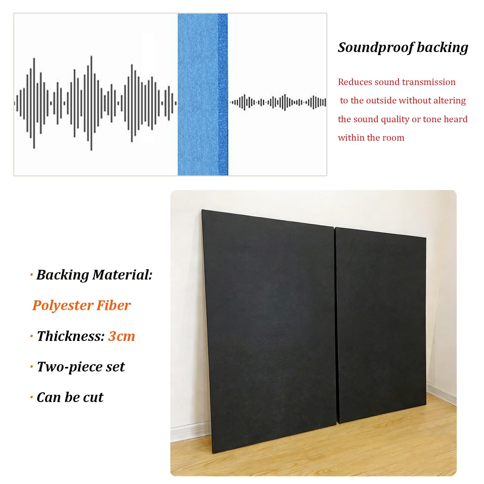 Tappeto fonoassorbente per pianoforte, set di tappetino e pannello posteriore per pianoforte verticale, kit di tappetini fonoassorbenti spessi con 4 piedini, coperte acustiche