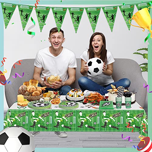 Oigco 2022 Soccer Theme Party Supplies For Kids, Football Scored The Goal Party Props Favor Table Decorations, Banner Paper Plates Napkins Cups Tablecloth Tableware Sports Set For 24 Guests #TOP4
