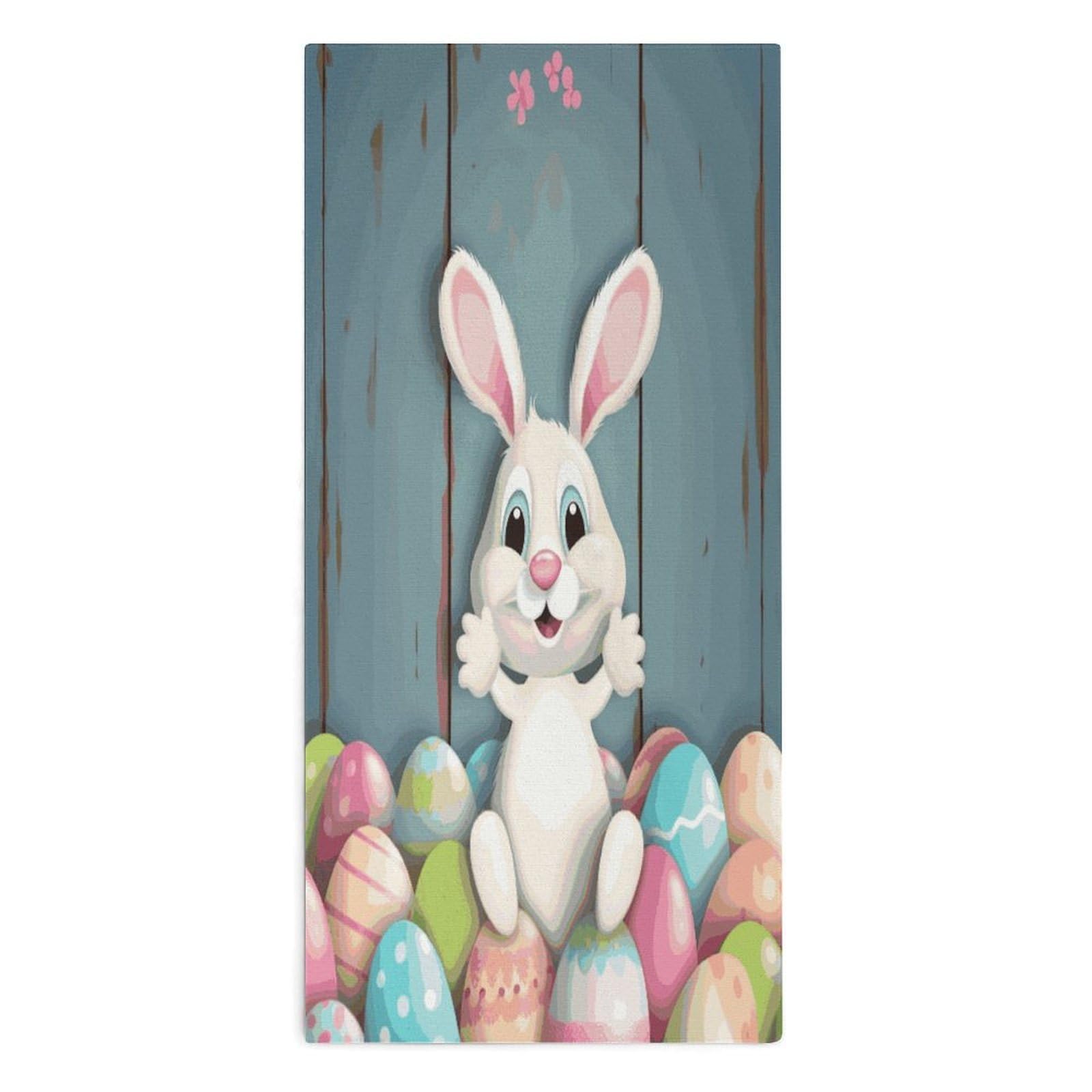 Btcowzrv Style Happy Easter Eggs Bunny Tail Bath Towel Beach Towels Shower Towel