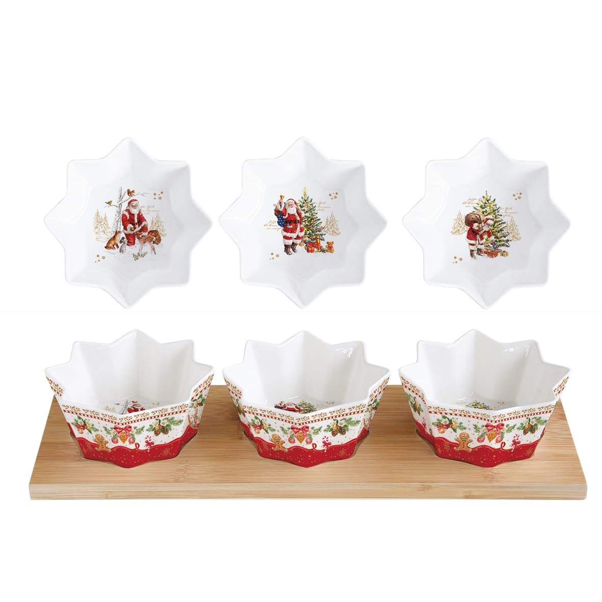 EASY LIFE Set aperitivo con 3 ciotoline Christmas Memories