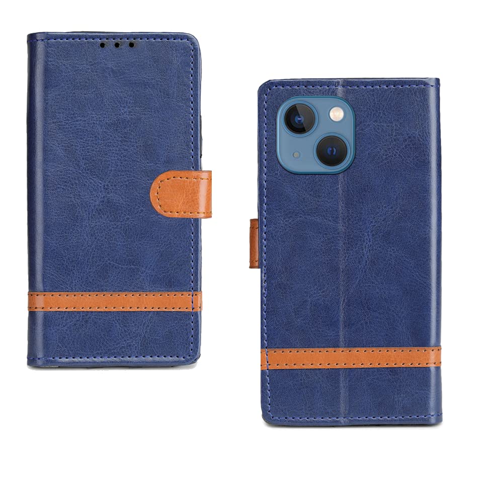 Pinaaki Enterprises iPhone 13 Mini Flip Cover I with Card Pockets | Wallet Stand |Complete Protection Designer Flip Case for iPhone 13 Mini - Blue with Stripe (B0B6SWDVCG) Amazon Price History, Amazon Price Tracker