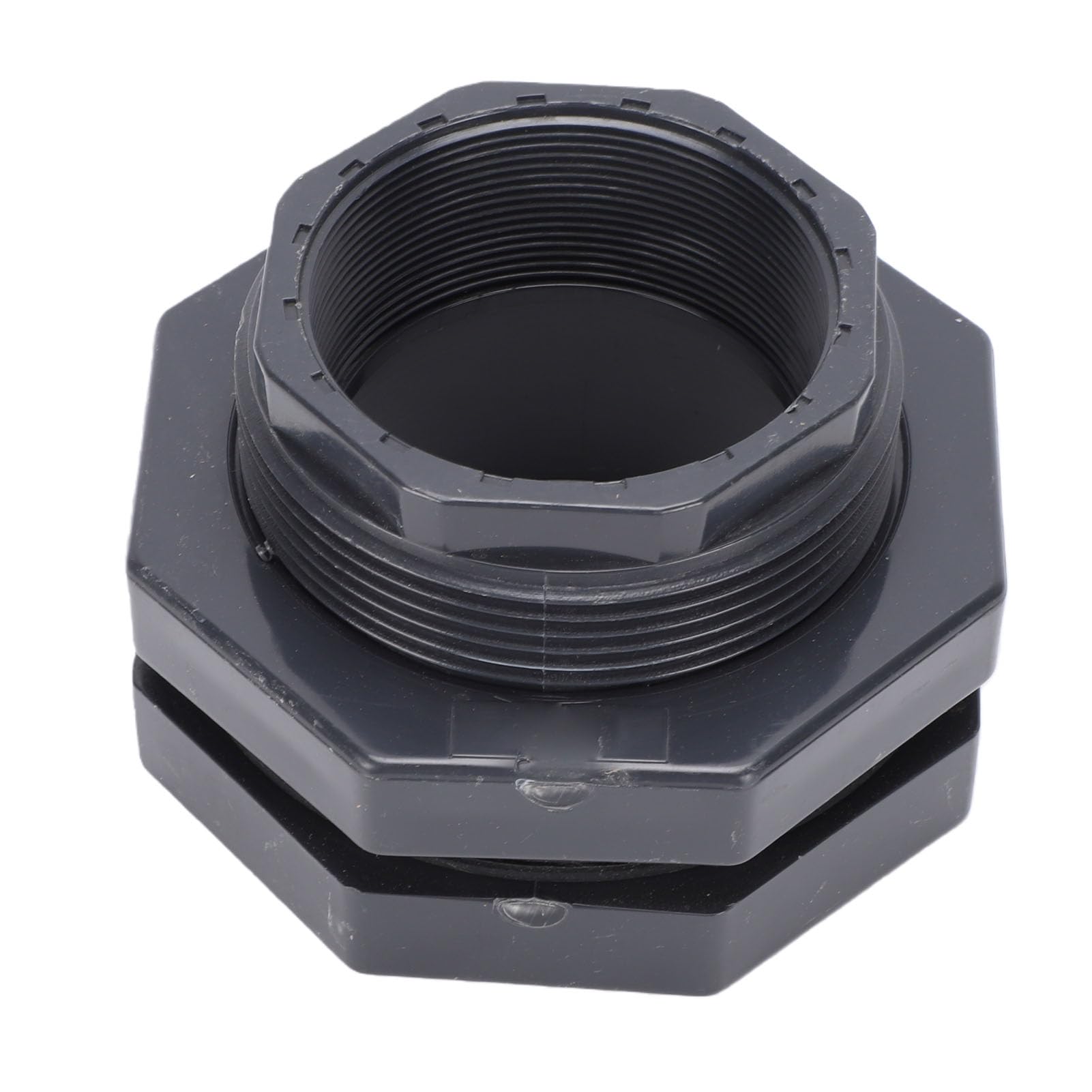 Adaptador de PVC de 4 Pulgadas para Tanques de Agua, Rosca NPT Estándar, con Junta EPDM y Tuerca de Seguridad