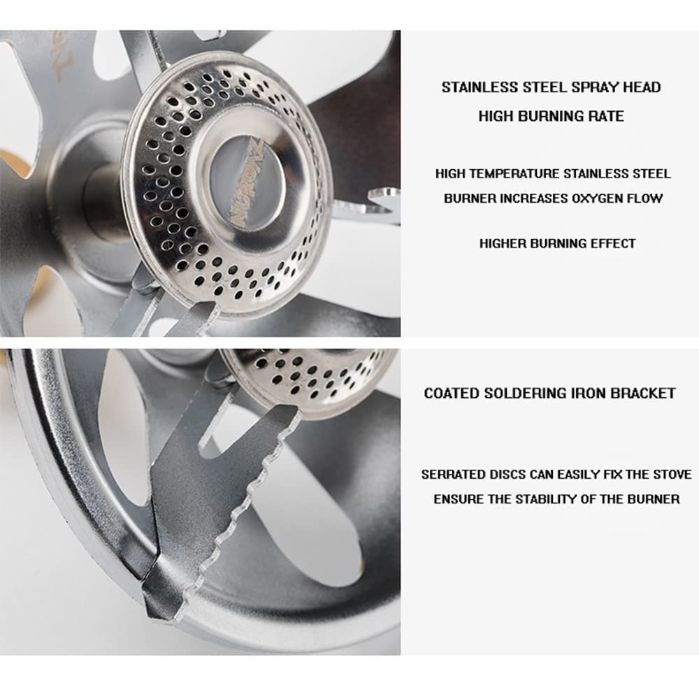 Réchaud de Camping, réchaud à gaz Coupe-Vent, réchaud à gaz extérieur, réchaud à gaz de Camping Portable Coupe-Vent avec Adaptateur convertisseur, allumage piezo, brûleur Monobloc