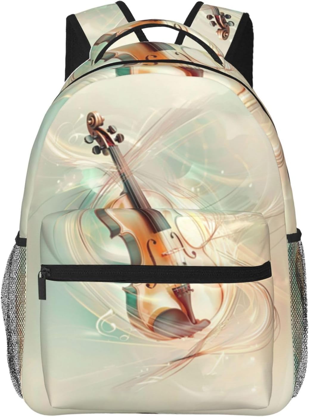 Violin Music Backpack, Travel Backpacks Laptop Rucksack for Women, School Bookbag for Kids Girls Boys Teens, Musical Instrument Back Pack Accessories Bag for Work, Ideal Gifts for Music Lovers