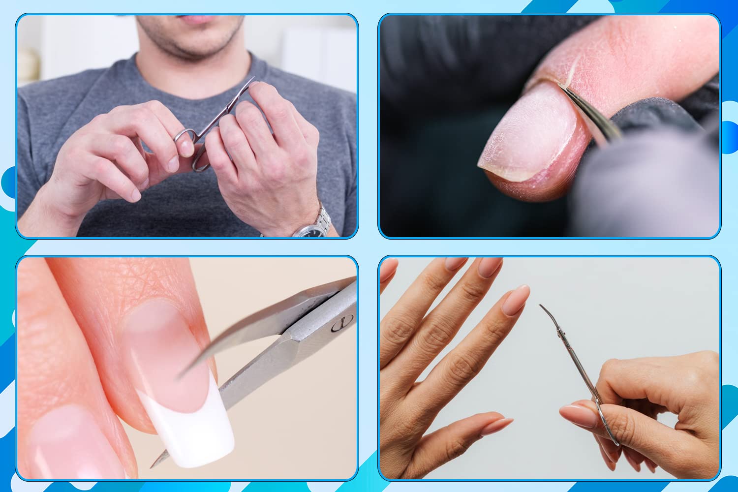 SMI - 9,5 cm Tijeras uñas profesionales, Pequeñas, Tijeras cejas, Tijera Uñas Curva Extra Afiladas, Tijeras manicura Acero inoxidable