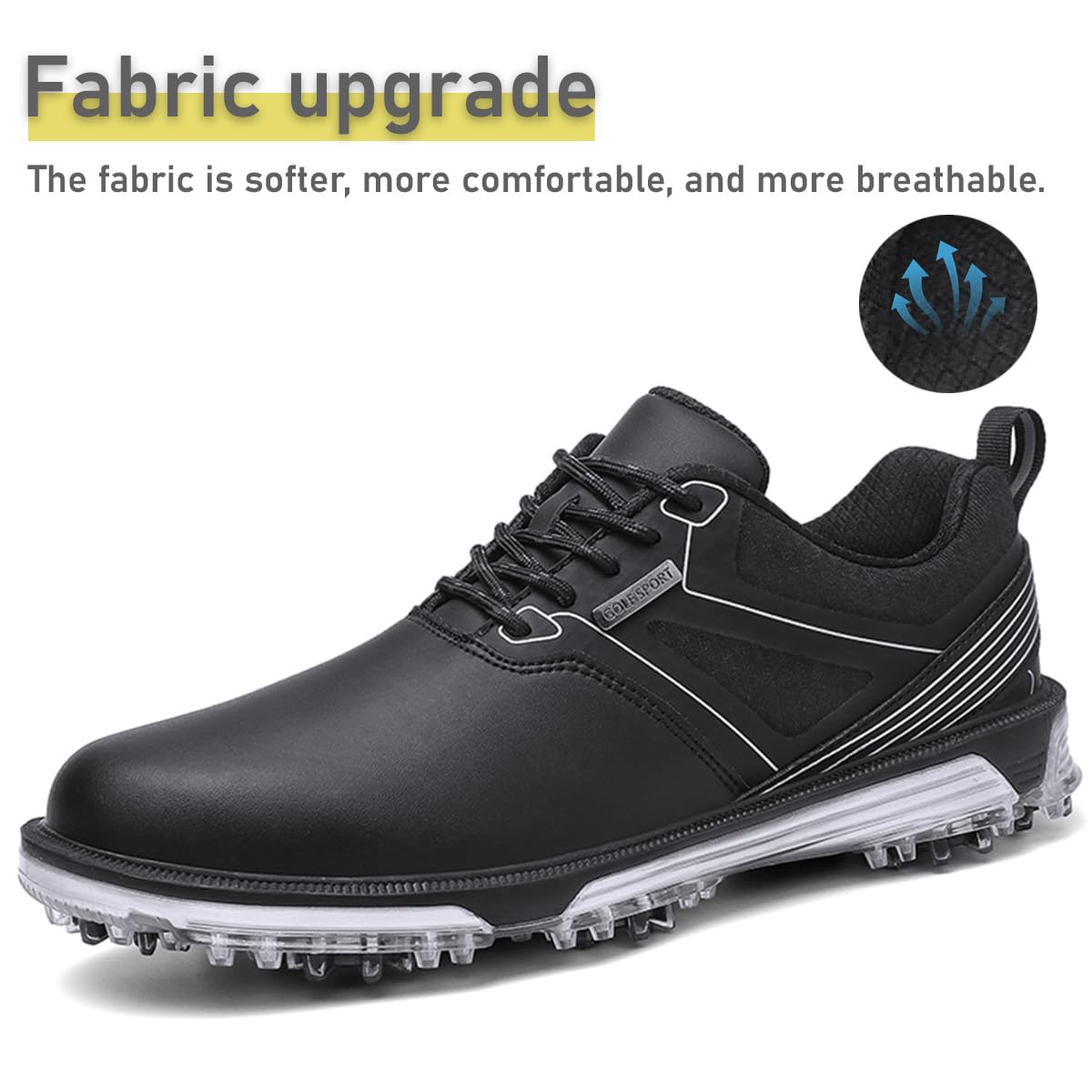 ULTIANT Zapatos de Golf para Hombre, Impermeables, Transpirables, Cordones, Zapatos de Entrenamiento