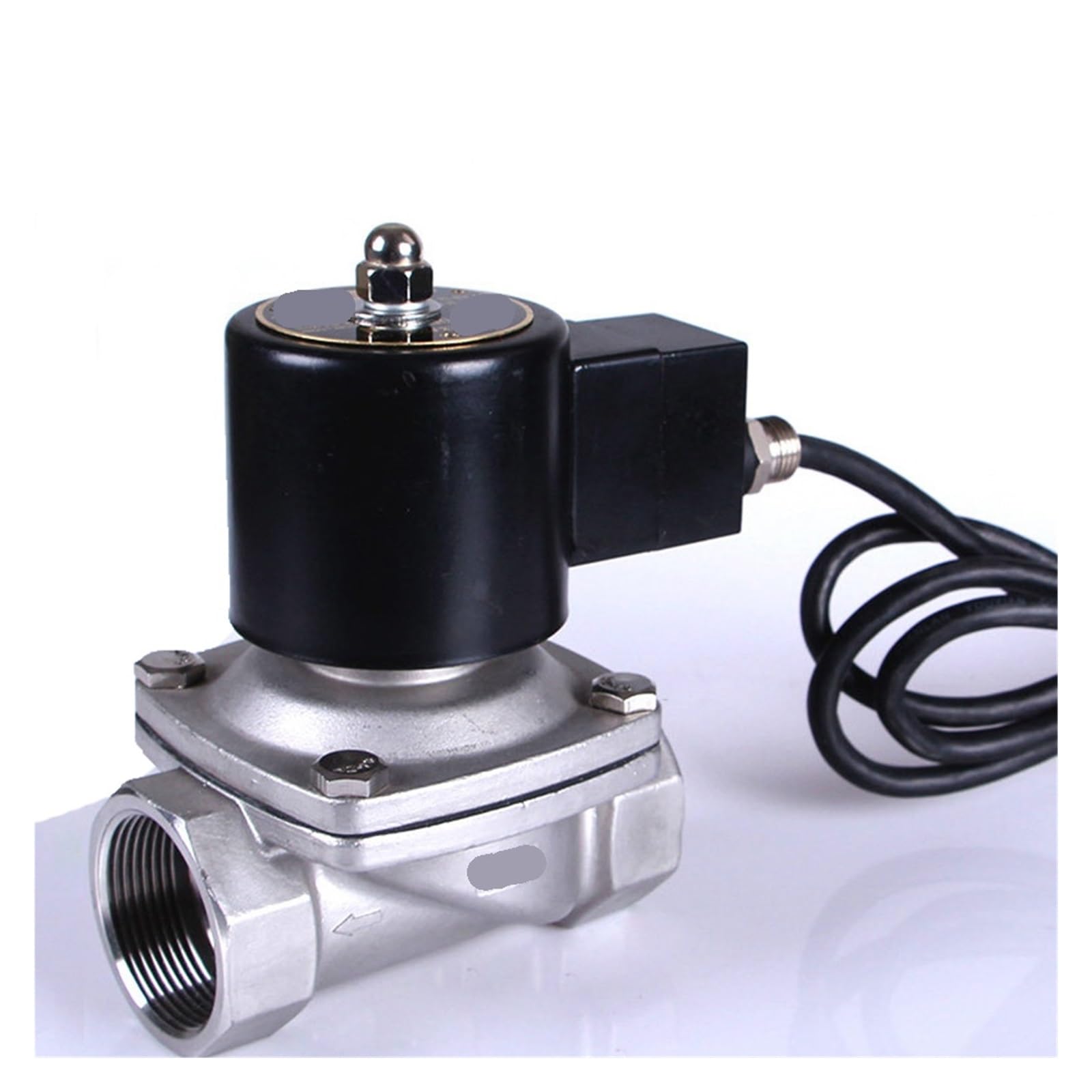 Peqyuacte 24Vdc-Normally Closed 1Pcs 1-1/2" Stainless Steel Explosion-Proof Solenoid Valve 304 Stainless Steel(24Vdc-Normally Closed)