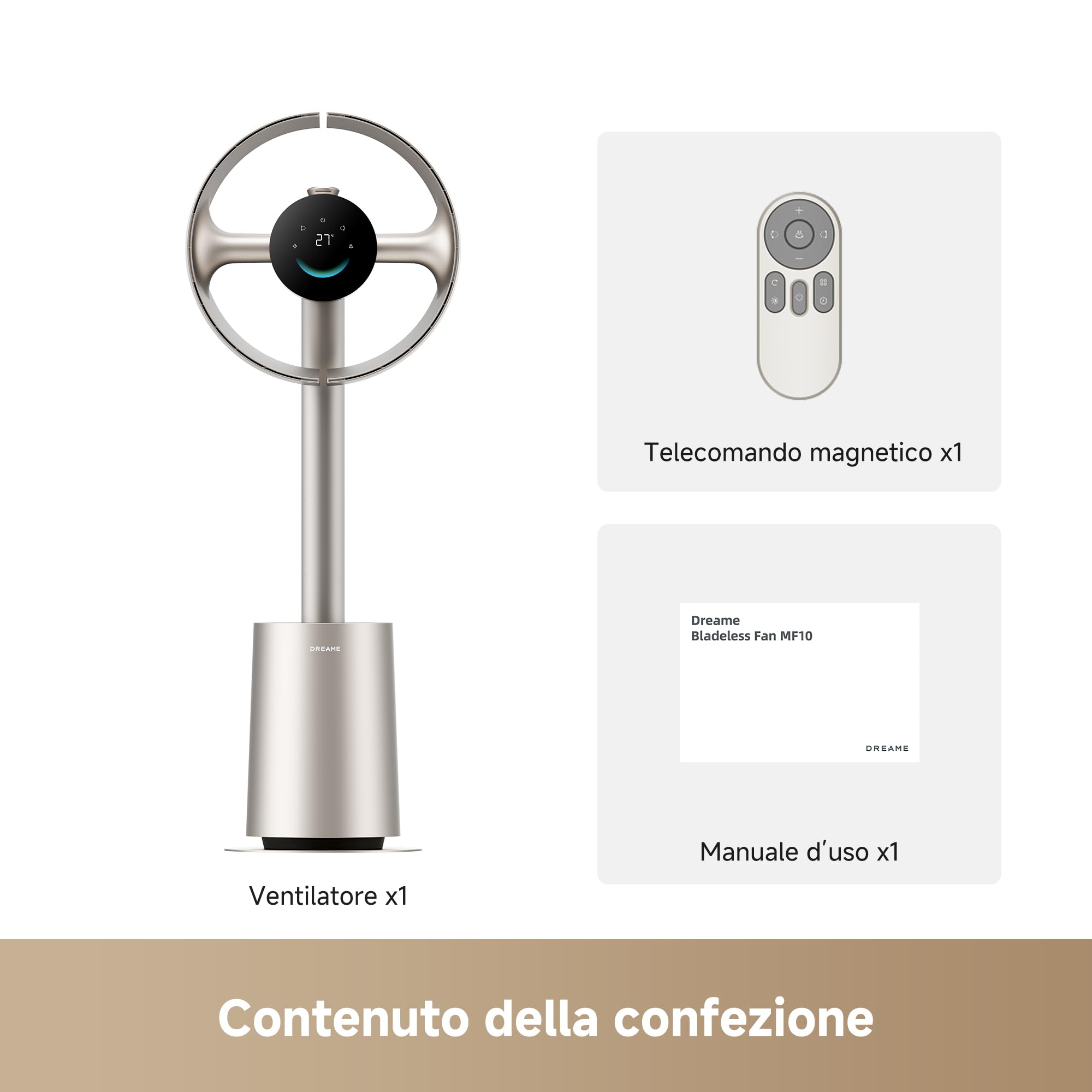 DREAME MF10 Ventilatore senza Pale con Flusso d’Aria a 270°, Circolazione in Tutta la Stanza, Flusso d’Aria che si Adatta alla Temperatura, Sperimenta un Nuovo Tipo di Ventilazione, Filtro Lavabile