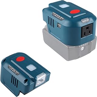 Laimiao for Makita Power Inverter,for Makita 150W Portable Power Supply Inverter for Makita 18 Volt Lithium Battery,for Makita USB Charger Adapter,with AC Outlet and Dual USB+200LM LED Light