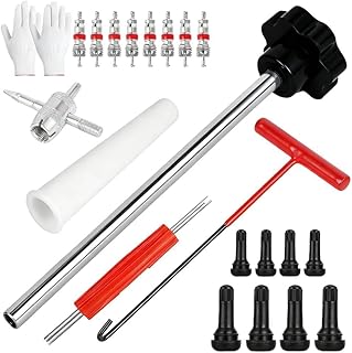 22 Piezas Herramientas para Válvulas de Neumáticos Set,con Válvula de Goma TR413 TR414,Que Incluye Extractor de Válvulas...