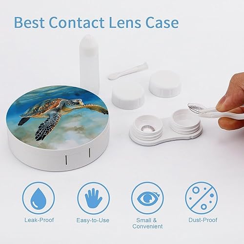 Miniatura 3 de Contact Lens Case Travel Sea Turtle3 Print Contact Cases Box With Mirror Solution Bottle Applicator Removal Tool Kit For Daily Outdoor