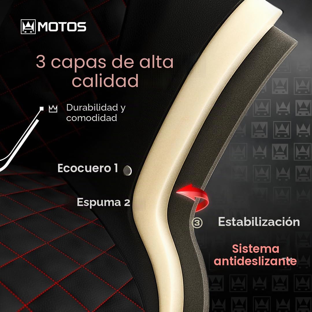 MOTOS Fundas universales para Asientos de Coche para Ford Ranger Funda Asiento Coche Delantero con Sistema de Airbag Activo, Ajuste, Material de Tres Capas, Aspecto Elegante, Aplicación Versá