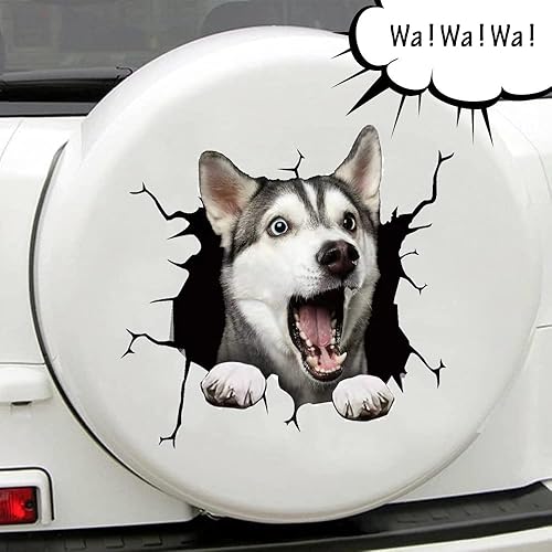 Miniatura 4 de Calcomanías para ventana de perro, calcomanías de animales, divertidas y realistas, 3D, impermeables, para auto, camión, vehículo, vidrio,