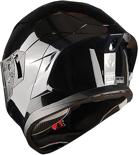 Miniatura 6 de 1Storm Casco integral para motocicleta, DOT para adultos, bicicleta de calle, doble visera, protector solar con un escudo extra transparente negro