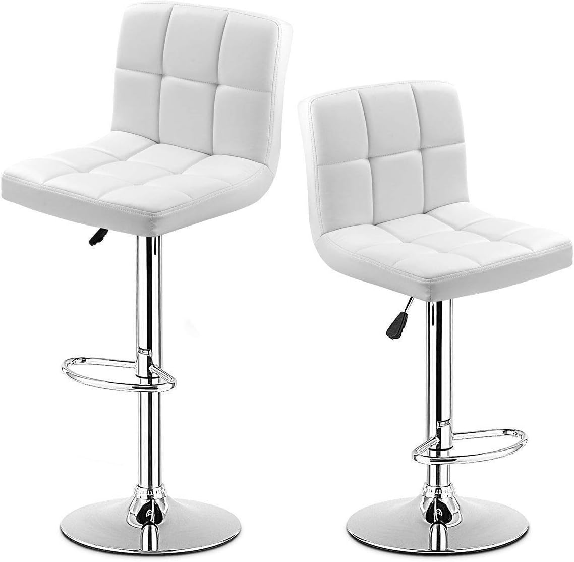 HOMGX Set of 2 Bar Chairs, Square Shape Modern Swivel