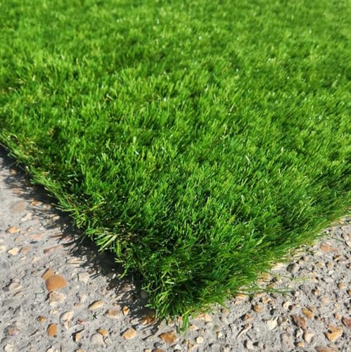 35mm Artificial Grass for Garden Patio & Balcony Natural Realistic Fake Lawn Astro Turf UV Resistant Soft Low Maintenance Pet Friendly Outdoor Turf - Goods Emporium (1m x 1m 35mm Premium)