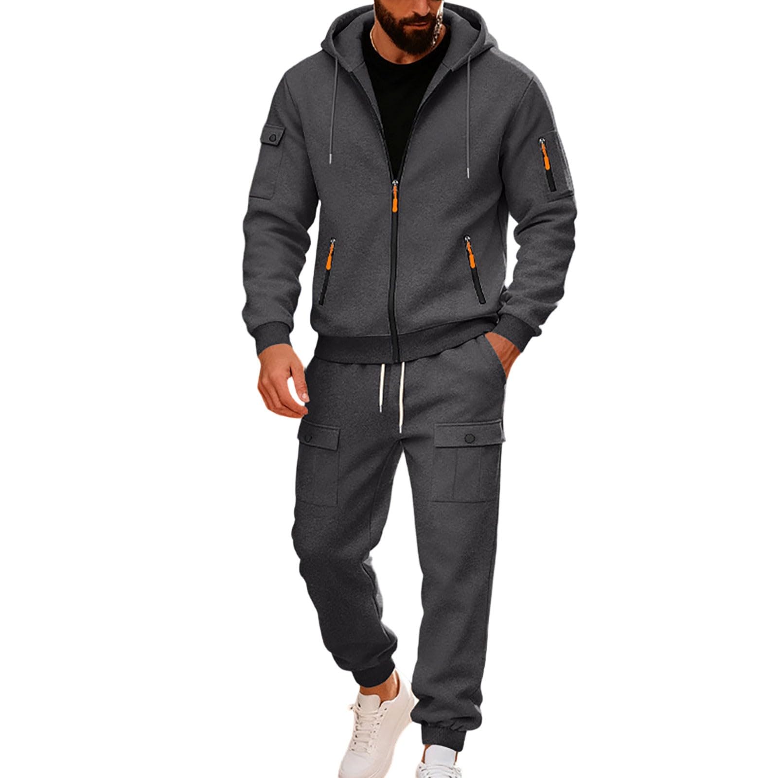 Chandal Hombre Completo Sudadera con Capucha Térmico Otoño Invierno Uso Diario