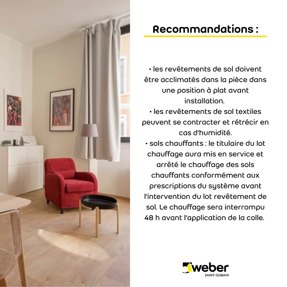 Colle acrylique polyvalente, 13kg, pour PVC et Textile spéciale chantier, WEBERBOND PRIMO, WEBER