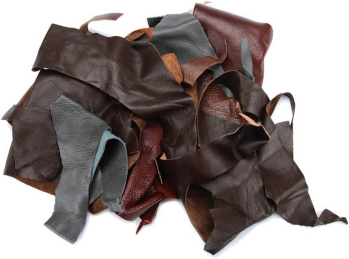 REED Leather Scraps from Garment Leather Cutting (10 lbs - Mostly Black)