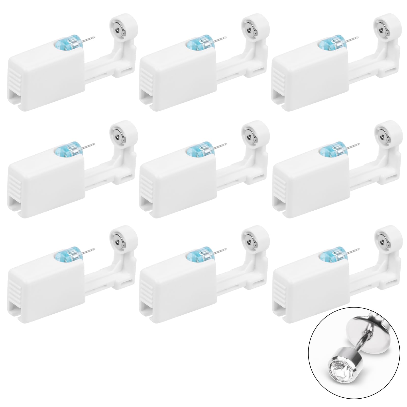 Aucuu Pistolas Desechables para Perforar Orejas, Desechables Herramienta Autoperforante Indolora con Pendientes de Acero Inoxidable, Seguro y Estéril, para Niñas, Mujeres y Hombres