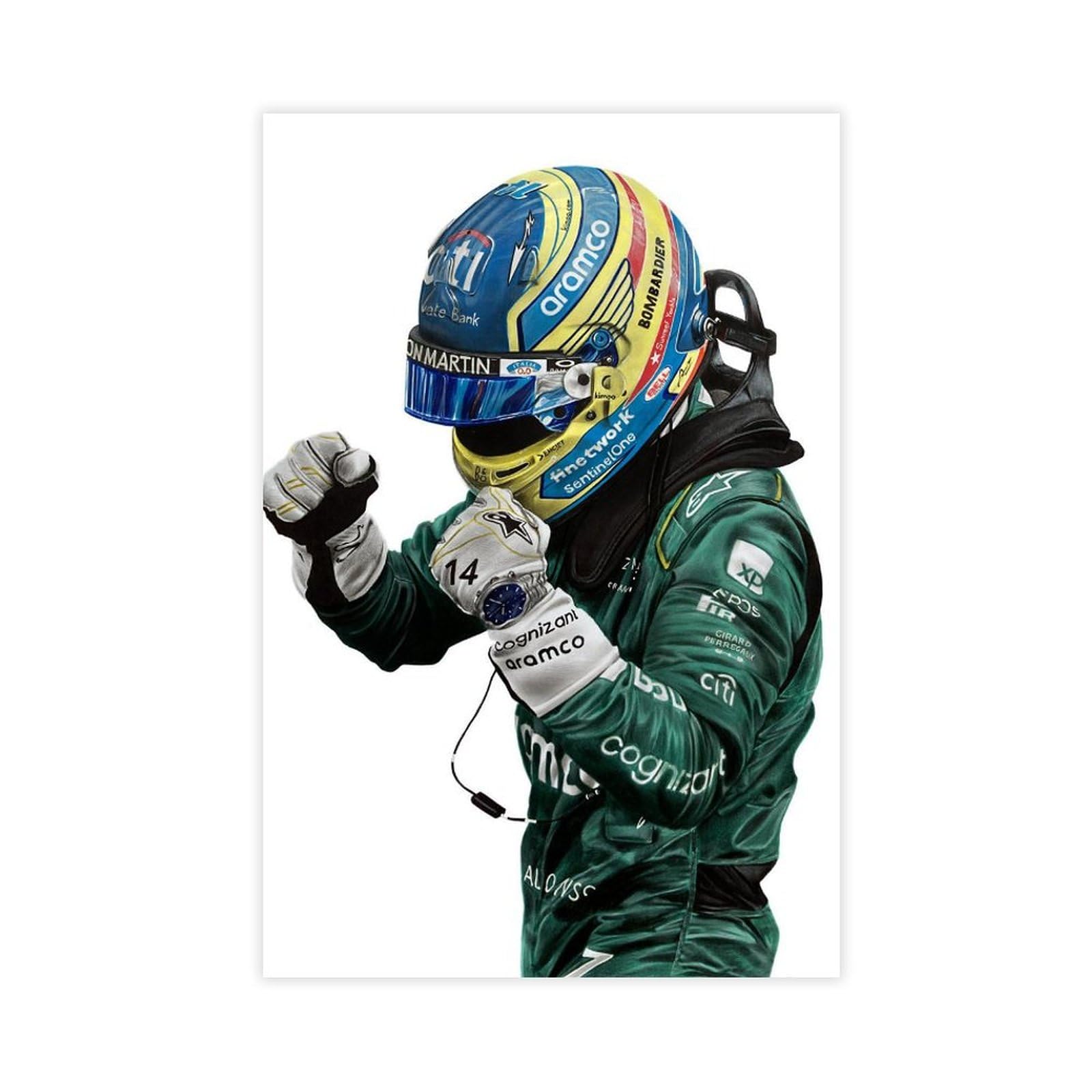 Fernando Alonso 2023 Canvas Poster Wall Art Decor Print Picture Paintings for Living Room Bedroom Decoration 08x12inch(20x30cm)