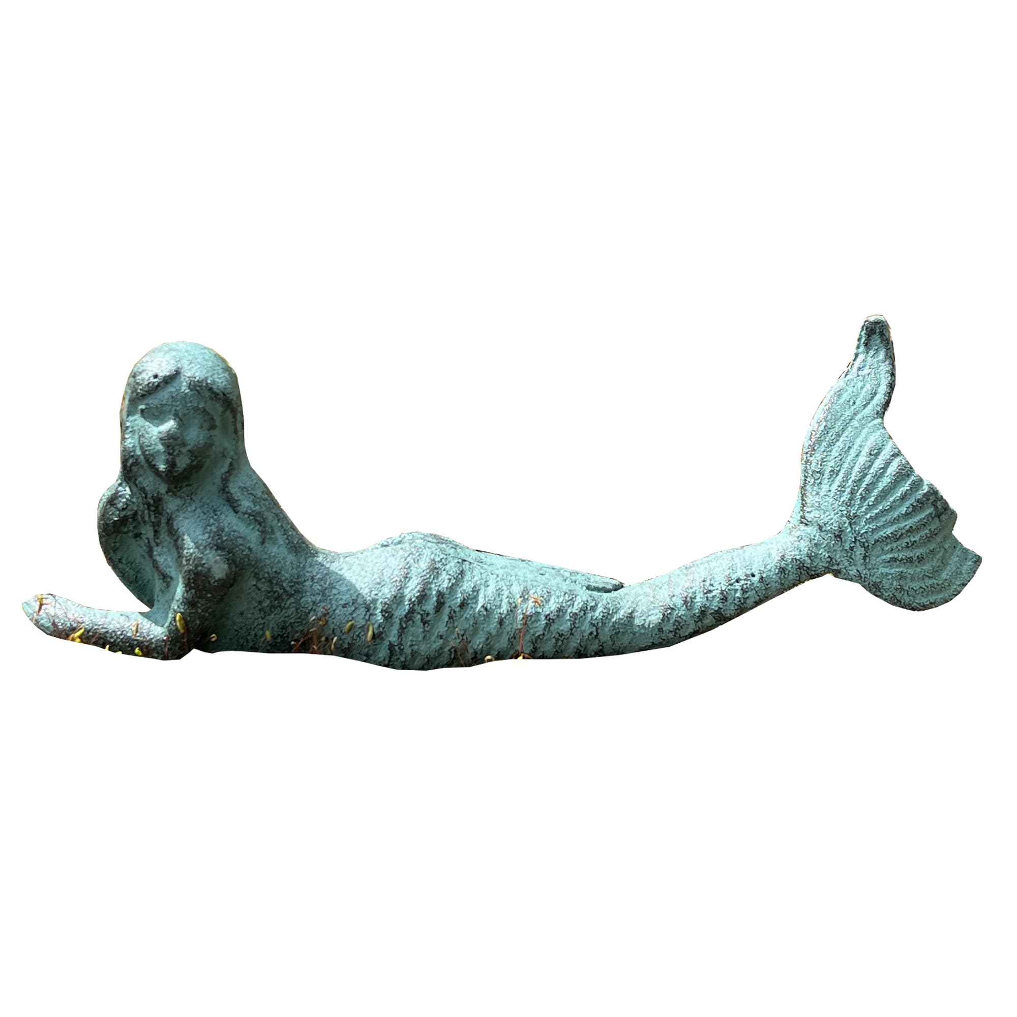 Alfie Francis 23.5cm (Length) Cast Iron Mermaid Garden Ornament Statue Outdoor Decoration Pond Nautical Home Decor