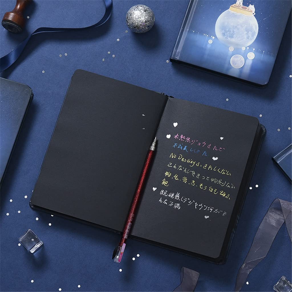 Couverture des papiers noirs Sketchbook Notebook Journal Diary Blank Notepad Stationery Gift (Color : C, Size : 128 * 188mm)