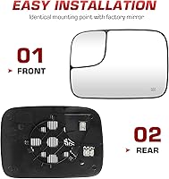 Vista 4 de Espejo calefactado de vista lateral izquierda para conductor para Dodge Ram 1500 2500 3500 2005-2009, reemplaza 5161011AA, 191035AA, CH1324121