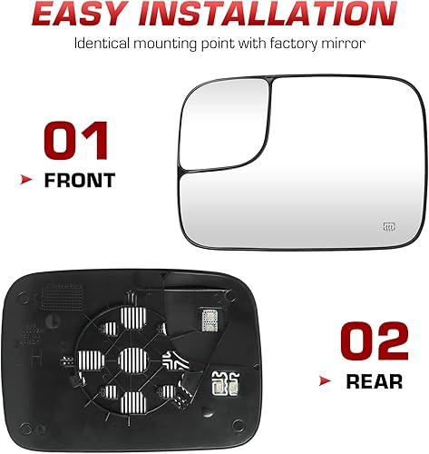 Miniatura 4 de Espejo calefactable para Dodge Ram 1500 2500 3500 2005-2009, sustituye a 5161011AA, 191035AA, CH1324121