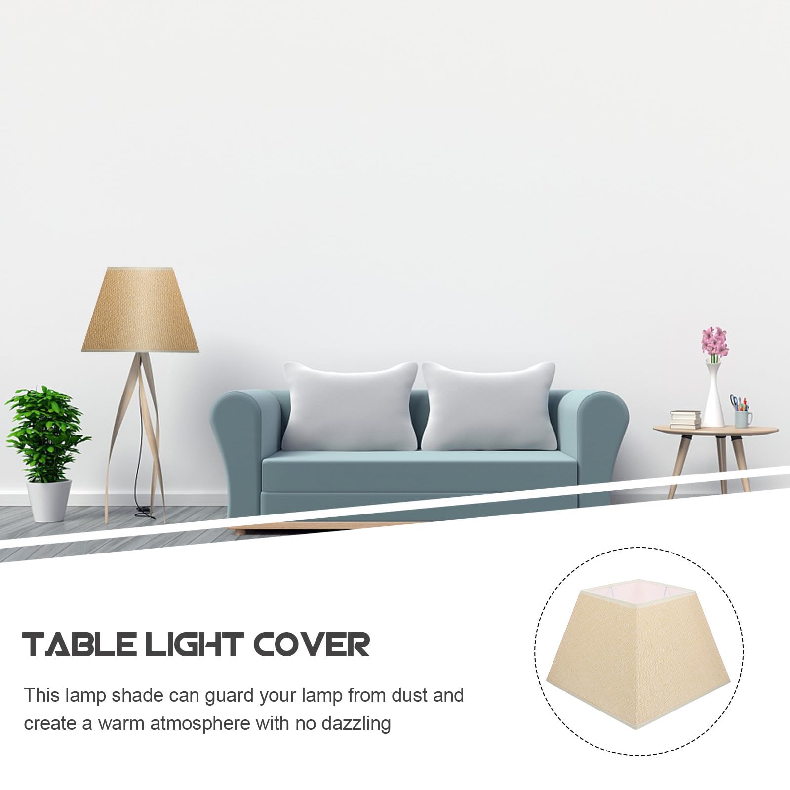 Homoyoyo Pantalla Durabilidad y Fuerte Estabilidad Lámpara Tela de Lino para Cuadrada u Lámpara de Mesa Adecuado para Dormitorio Hotel