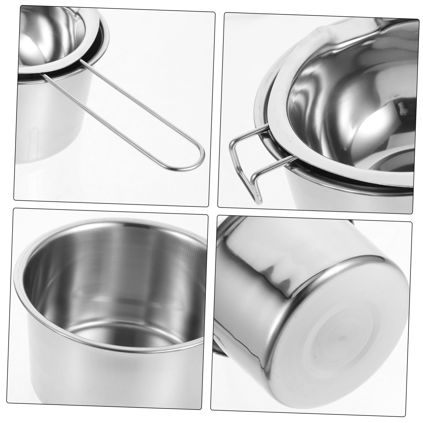 SEWACC 8 Piezas Vela Bricolaje Herramientas Para Derretir Velas Pote De Cera Crisol De Cera De Herramienta De Artesanía De s Kit De Bricolaje Silver Acero Inoxidable