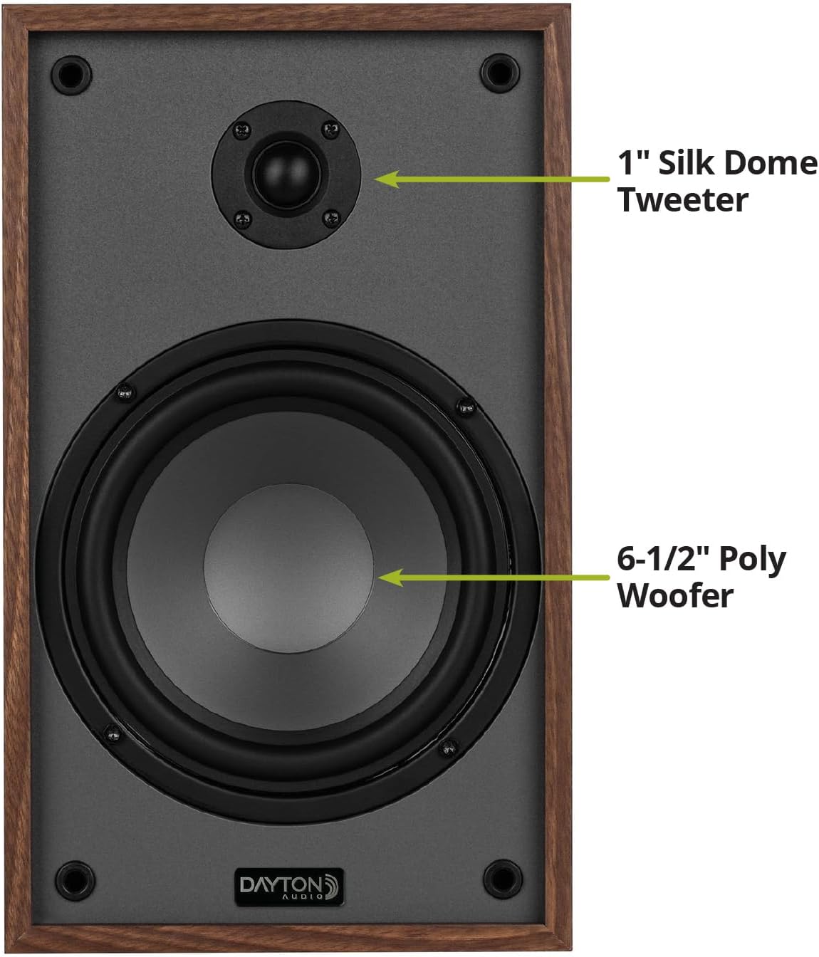 Dayton Audio Classic B65 Bookshelf Speakers, 6.5" Woofer & 1" Tweeter, Passive 2-Way Design, 60W RMS, for Music, TV & Home Audio Systems – Wood 6 61otKvs8v9L. AC SL1500