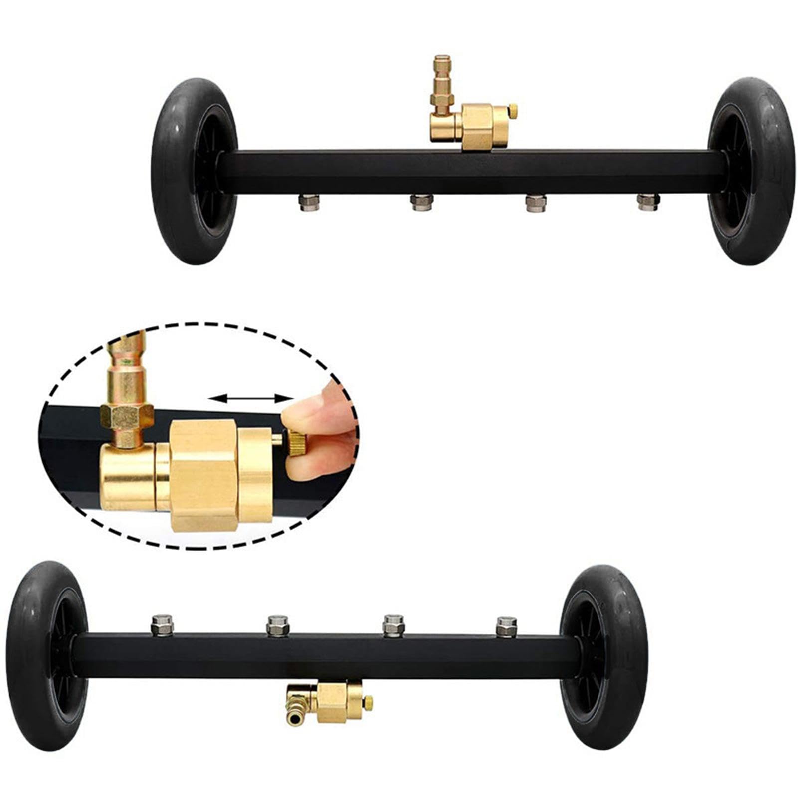 Idropulitrice per Sottoscocca con Accessorio Idropulitrice per Sottoscocca, Accessorio per Lavaggio Auto della Superficie del Bagagliaio, Asta Spazzol, Nero